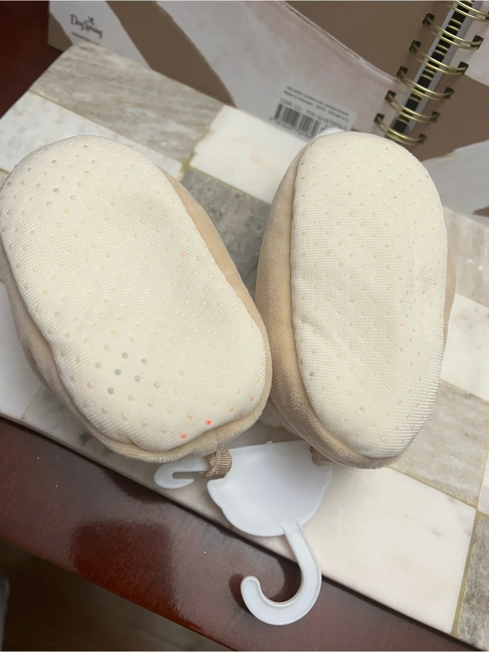 Rudolph Clarice Kids Deer Slippers - Beige with Cream Sherpa Lining